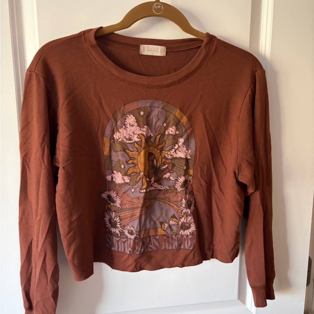 Altar'd State Brown Graphic Sweatshirt